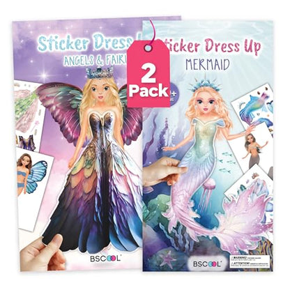 Sticker Book Girls Angels Fairies Mermaids Paper Doll 2-Pack - color: Multipack - Angels & Fairies and Mermaid