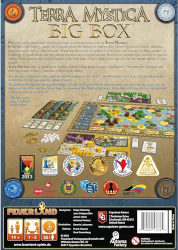Capstone Games Terra Mystica Big Box Board Game for 2-5 Players - Strategic Fantasy Gameplay with Faction Powers, Land Development, Resource Management & Map Expansion - Ages 14+ | 60-150 Min Playtime - style: Big Box