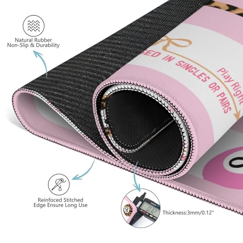 Pink Luck Mahjong Mat for Table, 31.5 * 31.5in Anti Slip Mahjong Table Cloth, Noise Reduction, Neoprene Mah jongg Mat with Carrying Bag & 3 Dices, Poker Board Tile Games Mats, Cheetah - color: Cheetah01