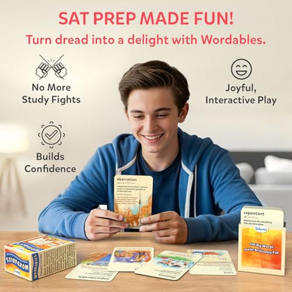 Skillmatics Vocabulary Flash Cards for SAT Prep – Learn 100 Words with Wordplay, Visuals & Soundplay, Study Aid & Educational Gift for Ages 12, 13, 14 & Up, Screen-Free Language Game - style: SAT