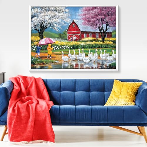 500 Pieces Jigsaw Puzzles Farm Animal Puzzle for Adults Seniors 20.5x15 in | Playing on Rainy Puzzle 500 Pieces, Gift for Birthday, Home Decor - style: Animal Farm