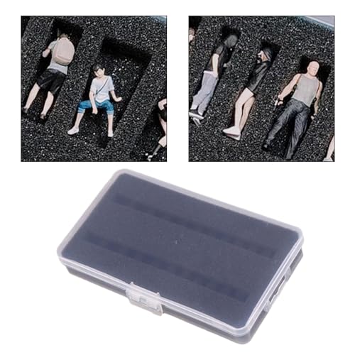 Milageto 1/64 Scale Doll Storage Box with Sponge, Miniature Action Figure Display Case for Collectibles and Comic Con