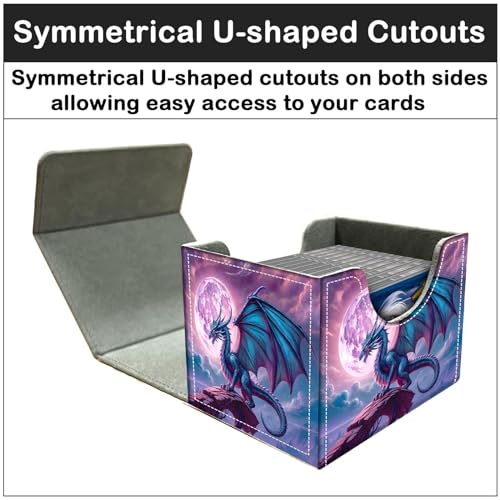 Card Deck Box for MTG Trading Cards with Magnetic Closure,Premium Card Storage Box Case Cover for TCG CCG Magic Cards,Purple Dragon Moon - color: Purple Dragon Moon