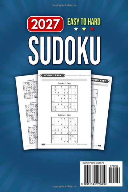 Sudoku Book for Adults and Seniors with 3 Levels of Difficulty: Easy to Hard | Large Print Puzzles & Solutions (The Perfect Gift for Puzzle Lovers) (Gifts for Men & Women)