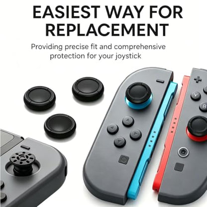 Ferkurn Replacement Thumb Grip Cap Compatible with Switch 2 J-Con Pro Controller Joystick, Switch2 Joystick Grip Button Stick Cover Controller 3D Skin Replacement Part Repair Kit Accessories