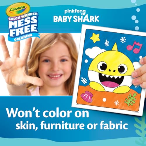 Crayola Baby Shark Color Wonder Pages, Mess Free Coloring for Toddlers, Coloring Activity, Travel Activities, Toddler Toys & Gifts, 3+ - style: Baby Shark