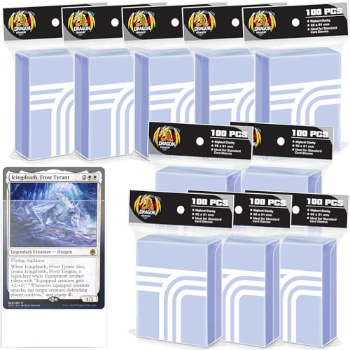 1000 Count Baseball Card Sleeves, Soft Trading Card Sleeve Fit ForMtg,TCG,CCG,Magic,Football,Sports,Photocard Sleeves - color: 1000 Pieces - Clear