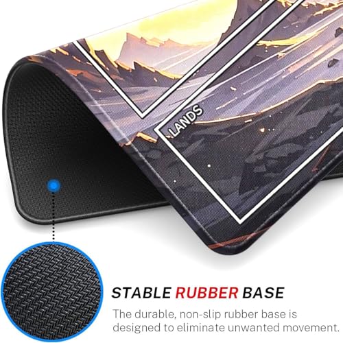 MTG Playmat- Stitched Edges Forest TCG Playmat-Non-Slip Landscape Play Mat Smooth Surface Rubber Base Board Game Mousepad 24x14 inches for Trading Card Game Playing with Storage Bags - color: Starry Sky Stitched Edges Mats With Zones