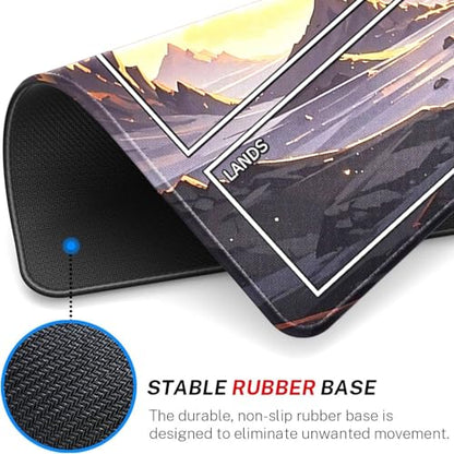 MTG Playmat- Stitched Edges Forest TCG Playmat-Non-Slip Landscape Play Mat Smooth Surface Rubber Base Board Game Mousepad 24x14 inches for Trading Card Game Playing with Storage Bags - color: Starry Sky Stitched Edges Mats With Zones