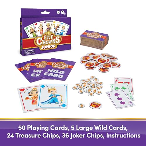 Five Crowns JR Rummy Style Card Game for Kids, Cards for Family Game Night | Family Game Night, Travel Games, Screen-Free, Holiday Game, Playing Cards, Kids Card Game, 5 Year Old - style: Five Crowns JR
