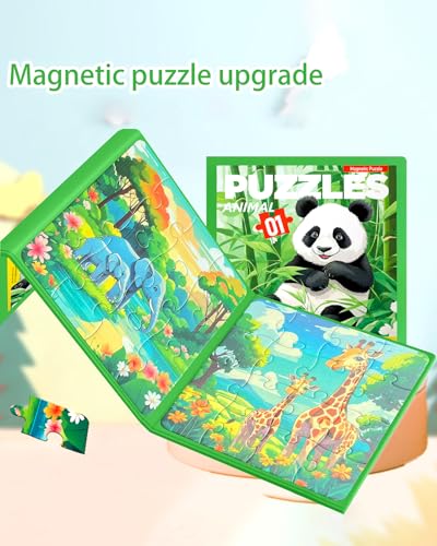 Magnetic Puzzles for Toddlers, Animal Forest Travel Puzzles Games for Kids Ages 3-5, Car Activities Toy for Boys Girls, Children Learning Magnet Gift for Road Trip (Forest) - style: Animal Forest(9+12+16)