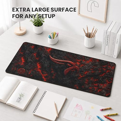 Gaming Mouse Pad XL Desk Mat 35.4x15.7 Inches – Large Mouse Mat with Non-Slip Rubber Base, Smooth Surface for Work & Play, Extended Desk Pad for Office or Gaming Setup