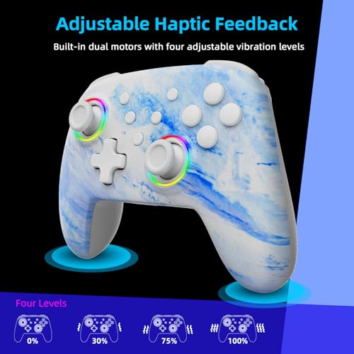 NexiGo Wireless Controller (No Deadzone) for Switch 2 and Switch, Extra Controllers for Nintendo Switch Controllers, Bluetooth Switch Controller, Turbo and LED Light (White & Blue) - color: Arctic Chiller, style: Regular
