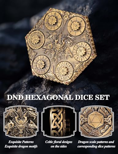 D&D Dice Set,7PCS Metal Dice for Dungeons and Dragons,Mini Dice Set with Pocket Watch Case,Role Playing Board Games Accessories (Dragon, Gold-S) - color: S-gold, style: Dragon