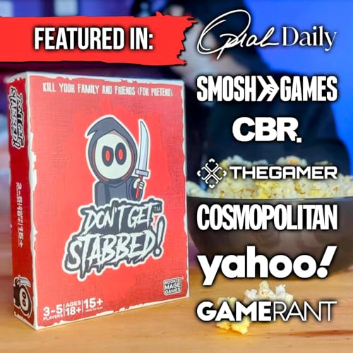 Don't Get Stabbed!: The Party Game Where You Get to Kill Your Family and Friends (for Pretend). Exciting Card Game for Adults and Horror Gift for Scary Movie Fans. Great for Halloween.
