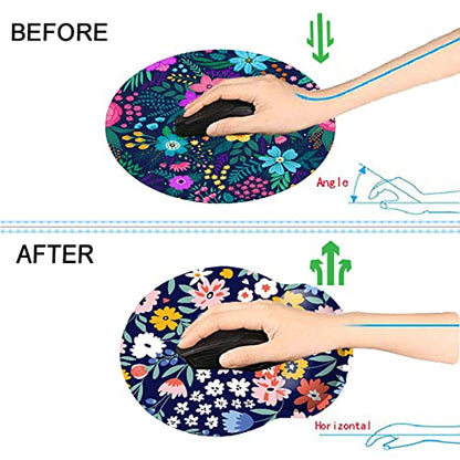 Memory Foam Wrist Support Mouse Pad Comfortable Padded Wrist Mousepads 9in X10in Desktop Notebook Mouse Mat (Vibrant Flower Foam) - color: Vibrant Flower Foam