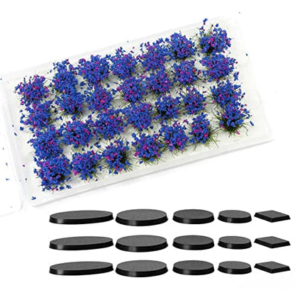 Miniature Vegetation Bushy Shrubs Tuft Flowers with Model Bases War Game DIY Railway Terrain Scenery (D) - color: D