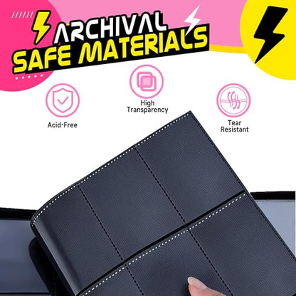 Trading Card Binder 9 Pocket,900 Pocket Card Collection Binder with 50 Removable Sleeves,PU Waterproof Top Card Book,3-Ring Zipper Collectible Trading Card Album for MTG/TCG/Card Holder Gift（Pink） - color: Pink, size: Large