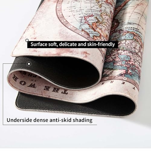 Big Mouse Pad Gaming, Stitch Mouse Pad, Pad for Keyboard and Mouse, Large Mouse Mat, Spill-Proof Surface and Anti-Skid Base, XXL 31.5” x 15.8” 80 x 40cm - color: Map 2, size: 31.5L x 15.8W inches