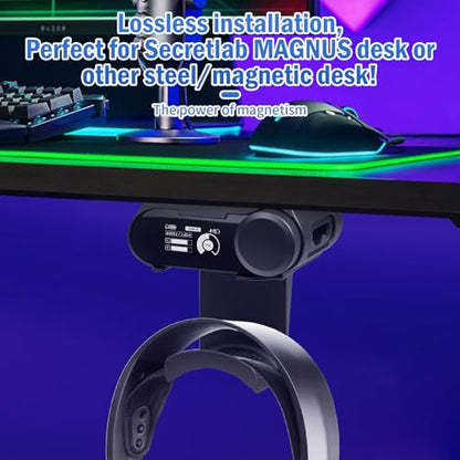 Under Desk Headphone Hanger Stand for SteelSeries Arctis Nova Pro Wireless-Arctis Pro Wireless NOVA Magnetic Mount Secretlab Magnus Version,Headphone Holder for Arctis Nova Pro Wireless - style: Base Station Mount + Headphone Hanger