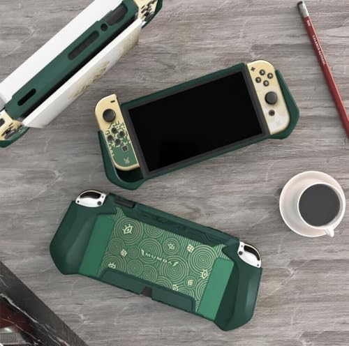 Mumba Dockable Case for Nintendo Switch OLED 2021, [Blade Series] TPU Grip Protective Cover Accessories Compatible with Nintendo Switch OLED 7 Inch and Joy-Con Controller (Viridian) - color: Viridian