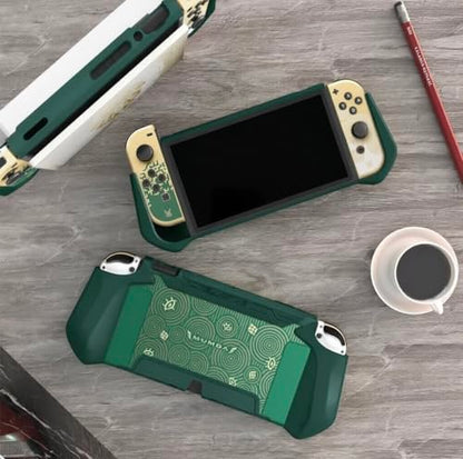 Mumba Dockable Case for Nintendo Switch OLED 2021, [Blade Series] TPU Grip Protective Cover Accessories Compatible with Nintendo Switch OLED 7 Inch and Joy-Con Controller (Viridian) - color: Viridian
