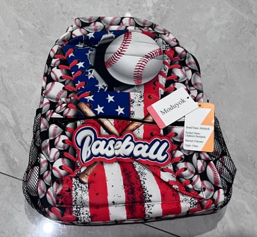 Baseball School Backpacks for Boys 8-12 American Baseball Boys Backpack for Kids Children Teens Elementary Middle School Students Bookbag Lightweight Travel Daypack Back Pack - color: Baseball