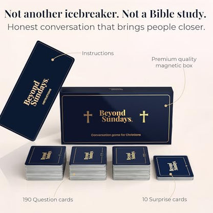 Christian Conversation Cards – Faith Card Game, 200 Cards & 3 Levels | Christian Gift for Women & Men | Premium Magnetic Gift Box for Small Groups, Date Nights & Family | Ages 14+
