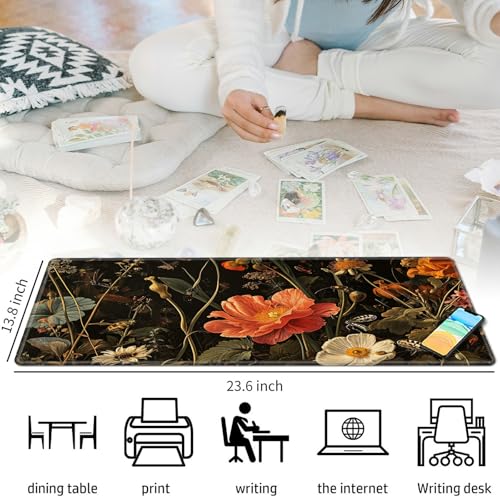 Garden with Flowers and Insects for MTG & TCG Playmat Mouse Pad,BFDHGQZC 24" x 14" Game Mat for MTG/RPG/CCG Trading Card Game Playmats Table Mat Perfect for Card Games Video Games Computer Office - color: Garden With Flowers and Insects