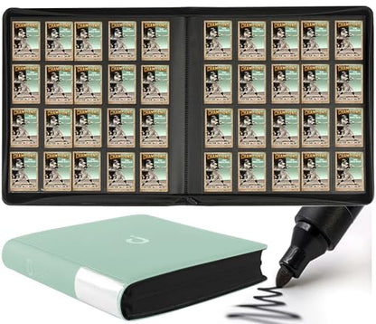 Premium 2000 Pocket Card Binder - 20 Pocket Trading Card Binder with Sleeves Fits 2000 Cards, Ringless Card Album for TCG - Model A，Asakusa Green - color: 20P - Asakusa Green
