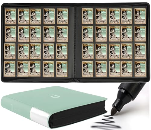 Premium 2000 Pocket Card Binder - 20 Pocket Trading Card Binder with Sleeves Fits 2000 Cards, Ringless Card Album for TCG - Model A，Asakusa Green - color: 20P - Asakusa Green