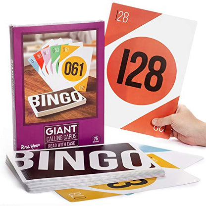 Royal Bingo Giant Calling Cards - Pack of 75 - High Visibility, 8.25" x 11.75" per Card-Replacement for Raffle and Balls - style: Giant - 75 Cards