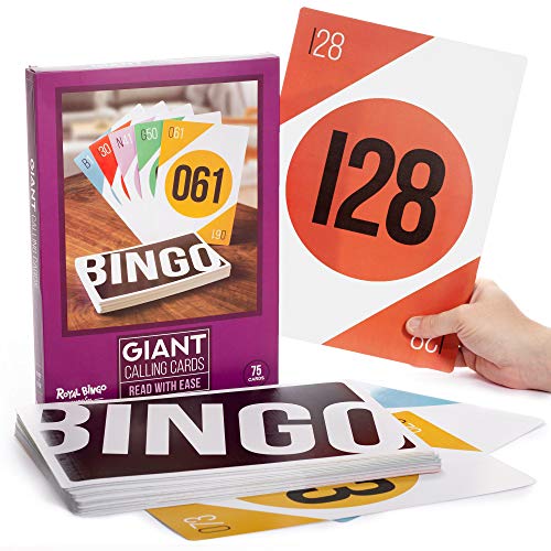 Royal Bingo Giant Calling Cards - Pack of 75 - High Visibility, 8.25" x 11.75" per Card-Replacement for Raffle and Balls - style: Giant - 75 Cards