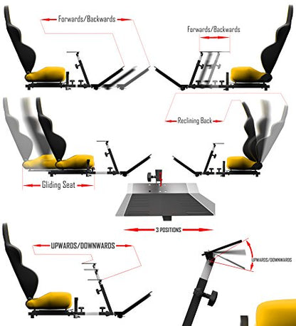 Advanced Racing Simulator Seat Driving Simulator Gaming Chair with Gear Shift Mount - color: Yellow