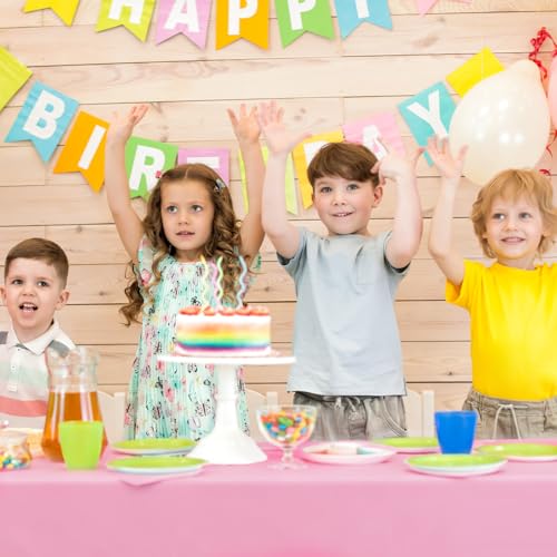 4 Pack Pink and Brown Party Tablecloth Bulks 54 x 108 Inches Disposable Plastic Pixel Gaming Tablecloth Pink Brown Table Cover for Picnic Video Game Birthday Party Supplies - color: Pink Brown, style: Video Game