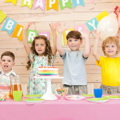 4 Pack Pink and Brown Party Tablecloth Bulks 54 x 108 Inches Disposable Plastic Pixel Gaming Tablecloth Pink Brown Table Cover for Picnic Video Game Birthday Party Supplies - color: Pink Brown, style: Video Game
