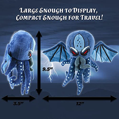 CASEMATIX DnD Dice Holder & Soft Dice Case with 7-Piece RPG Dice Set – 9.5” Sea Monster Plush Dice Storage for 21 Dice, Zippered Dice Container & Tabletop Dice Organizer