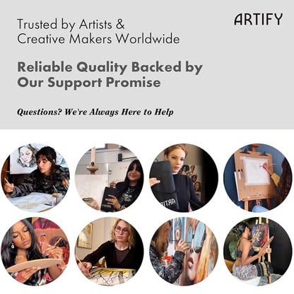 ARTIFY 25 Pieces Professional Paint Brush Set – Expert Series Synthetic Nylon Brushes for Acrylic, Oil, Watercolor, Gouache – No Shedding, Canvas Roll Case & Palette Knife, Artist Gifts Art Supplies - color: Birch