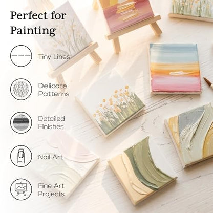 Miniature Paint Brushes Set of 13, Detail Brushes for Acrylic, Oil, Watercolor, Nail Art, Mixed Media Art, Model Painting, Miniature Painting, Face & Fantasy Art, Paint by Numbers Kit