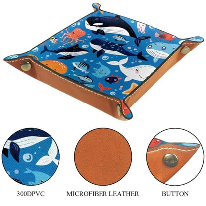 Whales Jellyfish Octopus Shark Dice Tray Dice Rolling Tray Folding Dice Holder for Dice Games, Like RPG, DND and Other Table Games - color: Multi 16