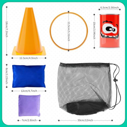 Redllo 58PCS Carnival Games Combo Set, Dart Board Knock Down Can Bean Bag Toss Game Party Indoor Outdoor Birthday Party Fall Festival Field Day for Kids Adults Yard Plastic Cones Outside Games