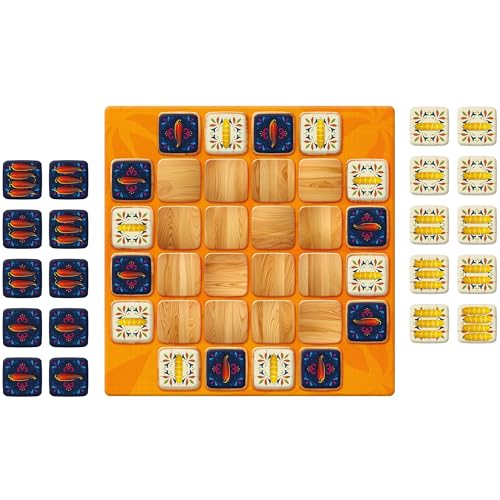 Funforge Tapas - Engaging Tile Laying Board Game for Strategic Family Fun | 2 Players | Ages 8+ | Abstract Strategy Puzzle with Croquetas & Jalapenos Theme - style: Tapas
