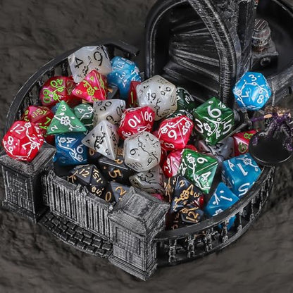CiaraQ Polyhedral Dice Set - DND Role Playing Dice | Acrylic RPG Dice for Dungeons and Dragons MTG Table Games, Multi-Color, 42pcs - color: Red/Green/Blue/Black/White