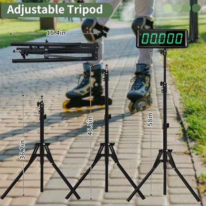 Sprint Timer for Track Wireless Race Clock, Stopwatch for Speed Training, Adjustable Tripod Precision Laser Racing Time（Taller Tripod） - style: Taller Tripod