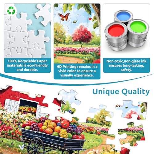 3 Pack 48 Large Piece Puzzles for Seniors, Dementia Alzheimer's Products Activities for Elderly Adults,Alzheimer’s Puzzle Memory Cognitive Games Easy Jigsaw Puzzle Gifts with 3 Storage Bags - style: 48 Large Pieces