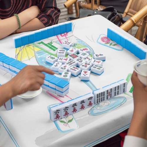 Hahafelt Mahjong Table Cloth for Card Table Washable Mahjong Cocktail Tablecloth 55 x 55 Inch Square Party Tablecloth Gift Game Cover for Party Restaurant Indoor and Outdoor Dining Various Gatherings