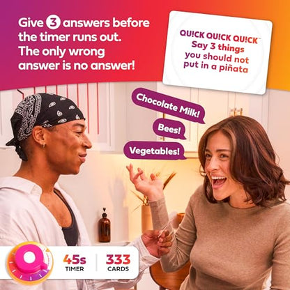Quick Quick Quick By Relatable, Unleash Your Inner Funny with The Ultimate Party Games for Friends and Family Game Night, Perfect Adult Games & Kids Games, The Fastest Way to Have Fun, Ages 8 to 108