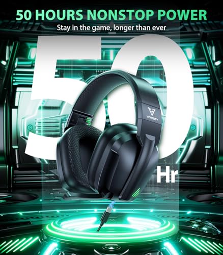 Vakedy Wireless Gaming Headset for PS5, PS4 & PC, 20ms Ultra-Low Latency, 2.4GHz USB & BT 5.4, Noise Canceling Mic, 50H Battery, Compatible with Switch, Mac & Mobile, Ideal for Fortnite & Call of Duty - color: Obsidian Black
