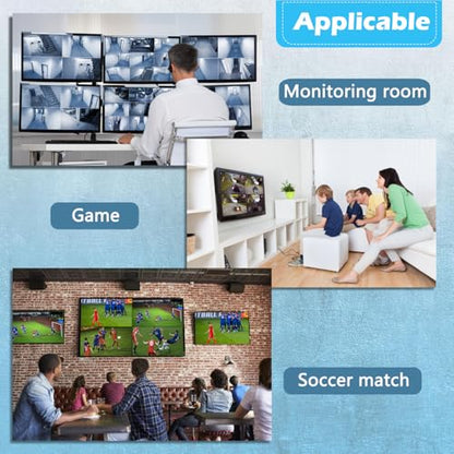 HDMI Multiviewer Switch 4x1, Quad Switcher 4 in 1 Out with IR Remote Control, Support 4K Full HD and 9 Display Modes for Security Camera, Gaming Consoles - size: HDMI Mutiviewer Switch