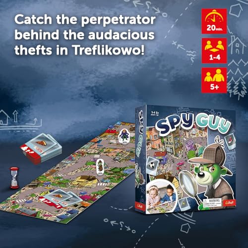 Trefl Spy Guy - Cooperative Detective Game, 5+ | Observation-Based Board Game, Engaging Storyline and Challenges, Searching for Evidence and Catching Criminals